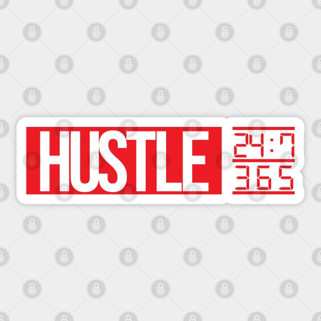 Hustle Time (red txt) Sticker by artofplo